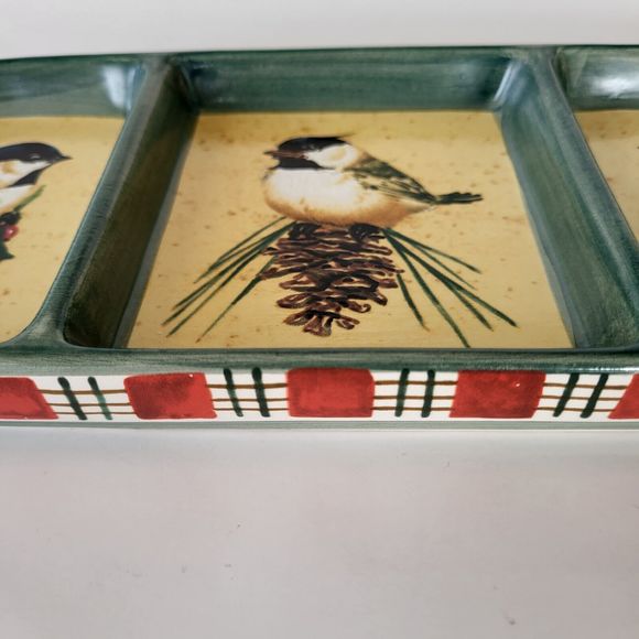 Lenox Winter Greetings Tray 3 Part Relish Dinnerware Catherine McClung Holiday - Picture 8 of 12